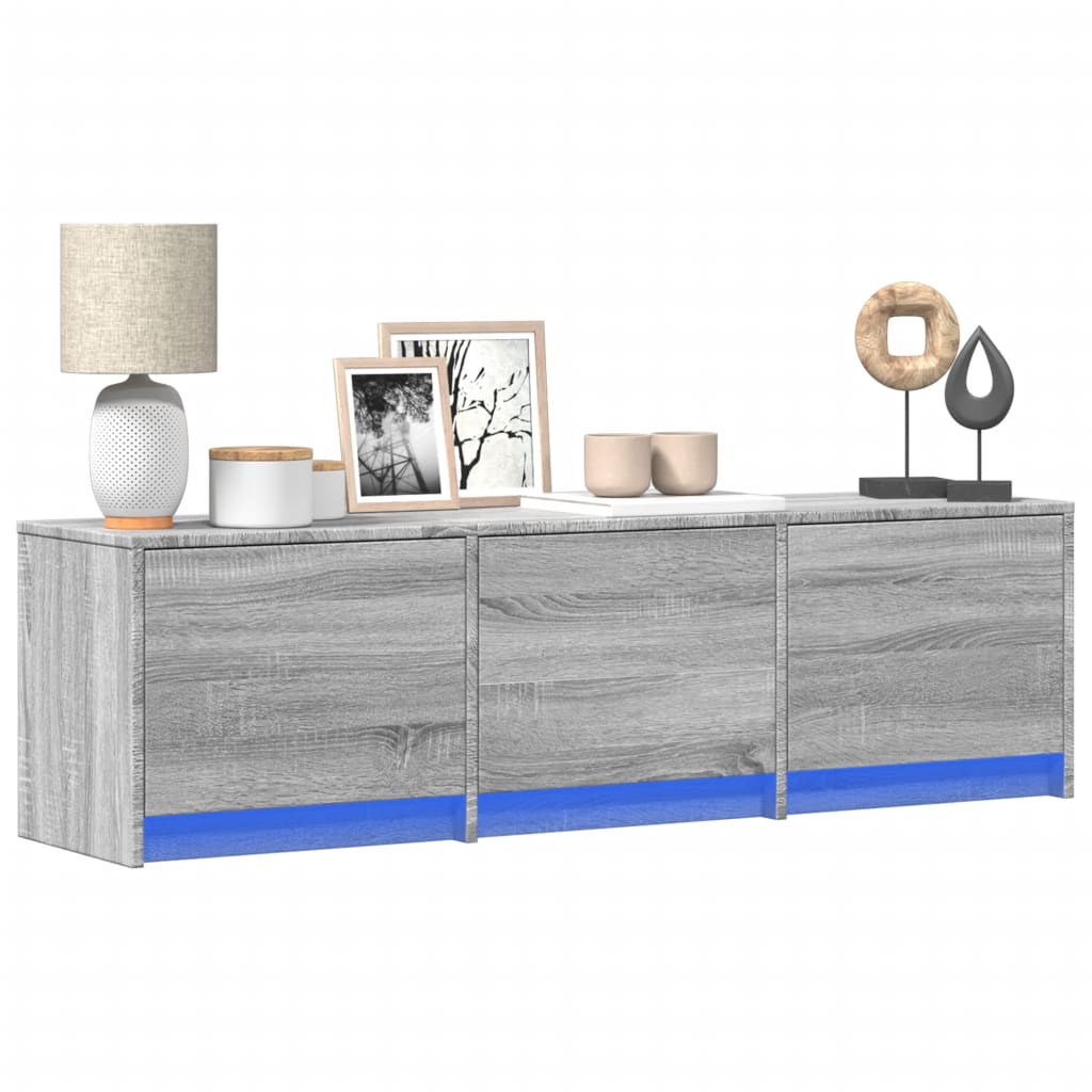 Tv-Meubel Met Led 165X34X40 Cm Bewerkt Hout