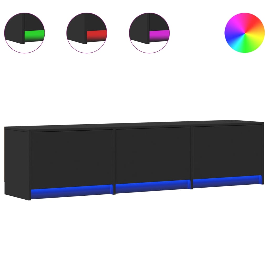 Tv-Meubel Met Led 165X34X40 Cm Bewerkt Hout