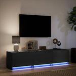 Tv-Meubel Met Led 165X34X40 Cm Bewerkt Hout