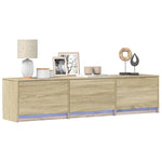 Tv-Meubel Met Led 165X34X40 Cm Bewerkt Hout