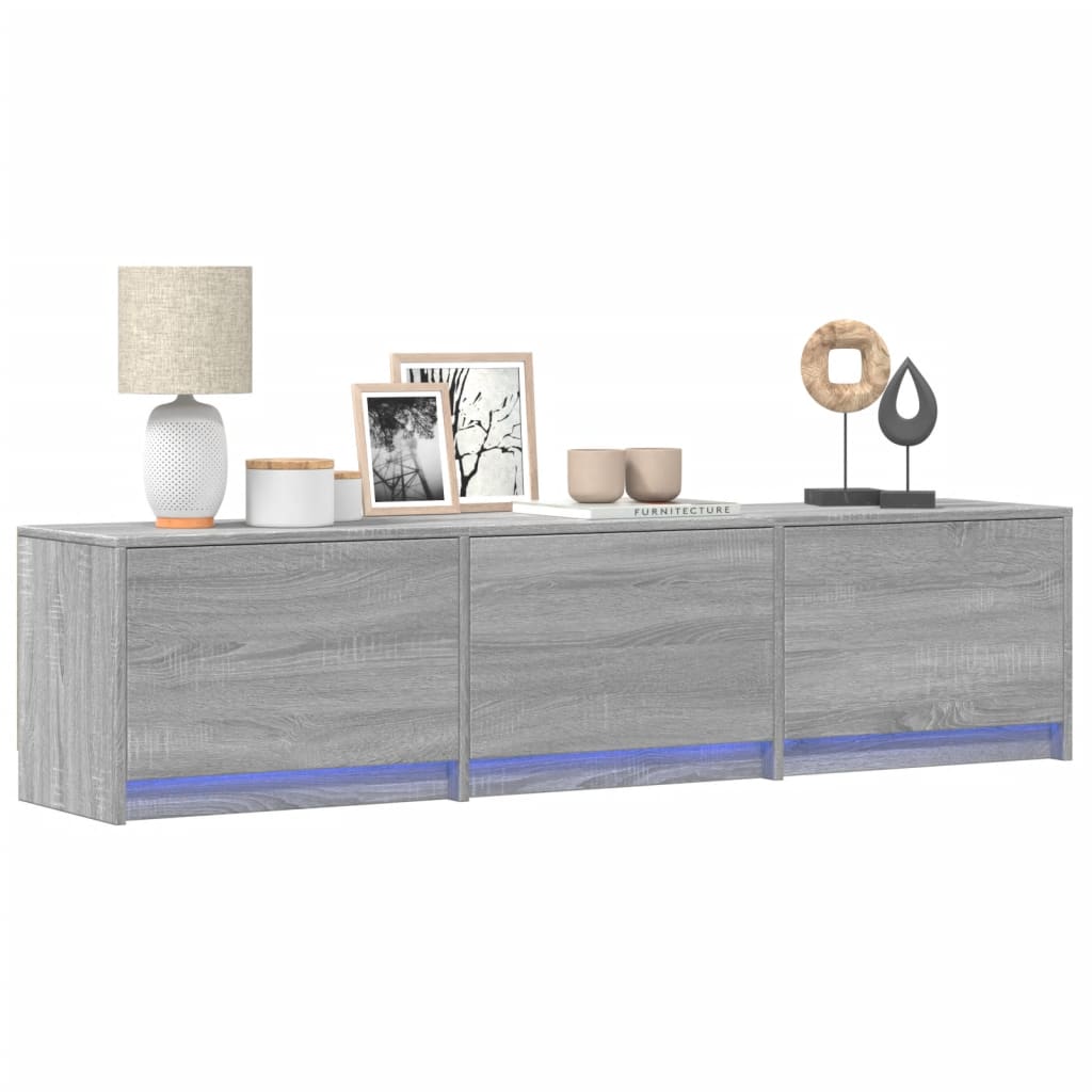 Tv-Meubel Met Led 165X34X40 Cm Bewerkt Hout