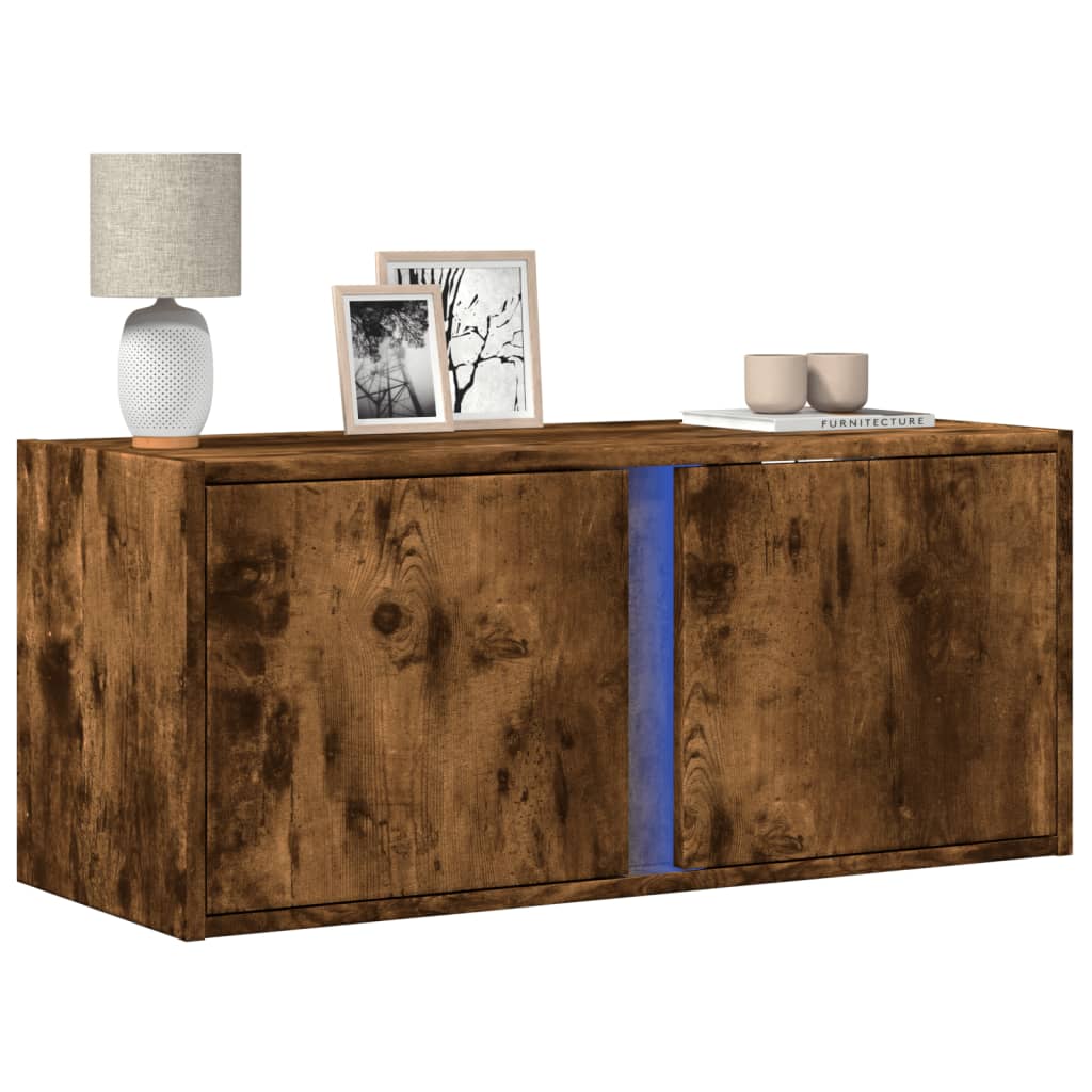 Tv-Wandmeubel Met Led-Verlichting 80X31X35 Cm