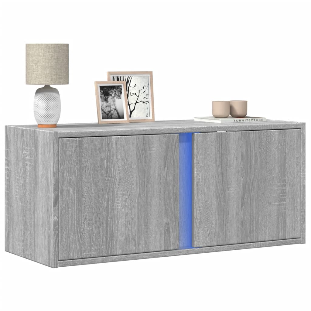 Tv-Wandmeubel Met Led-Verlichting 80X31X35 Cm