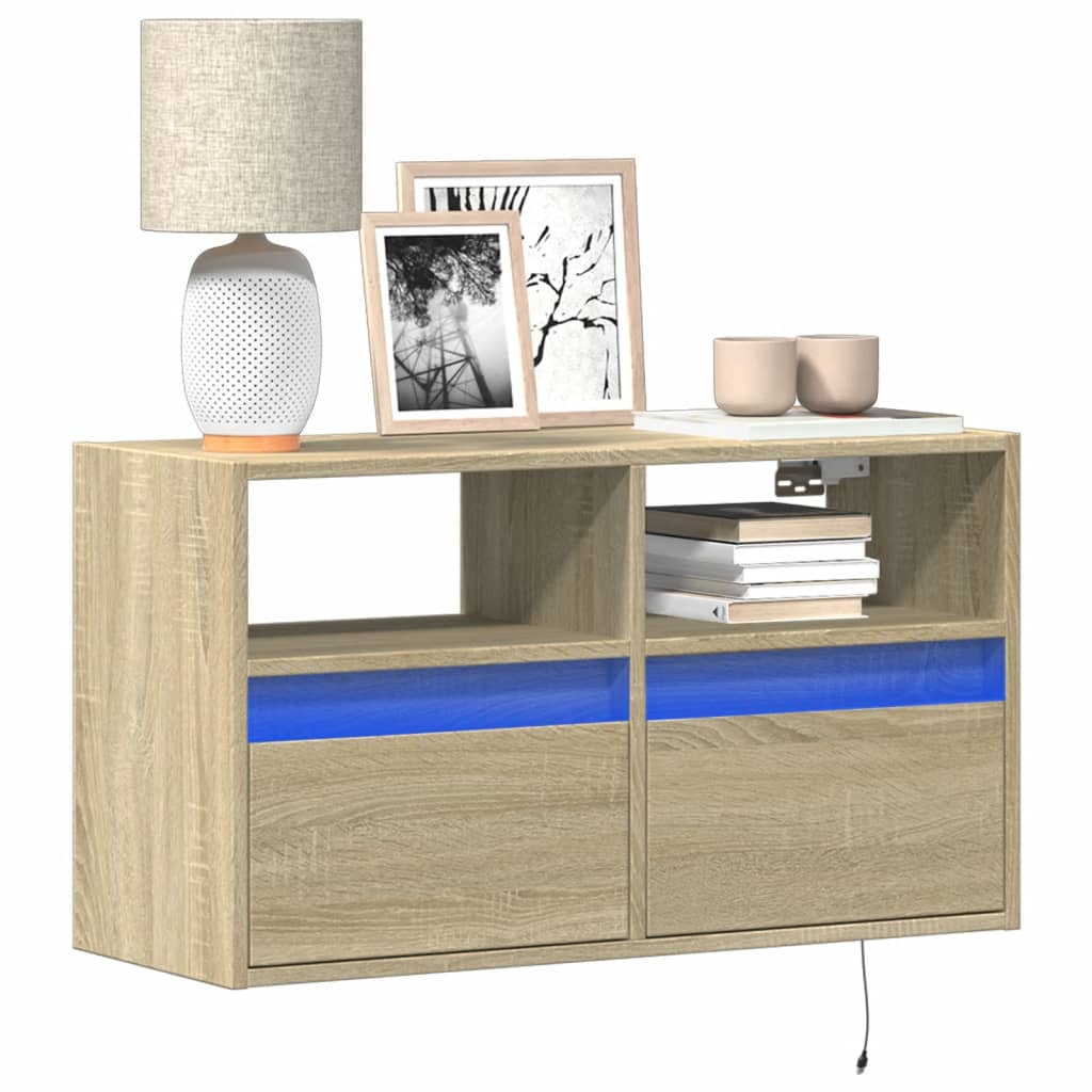 Tv-Wandmeubel Met Led-Verlichting 100X31X45 Cm