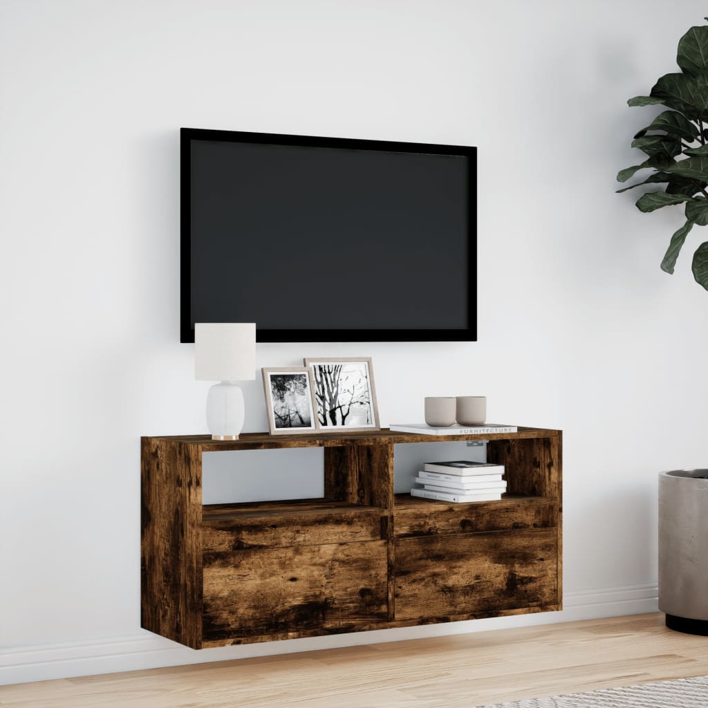 Tv-Wandmeubel Met Led-Verlichting 100X31X45 Cm