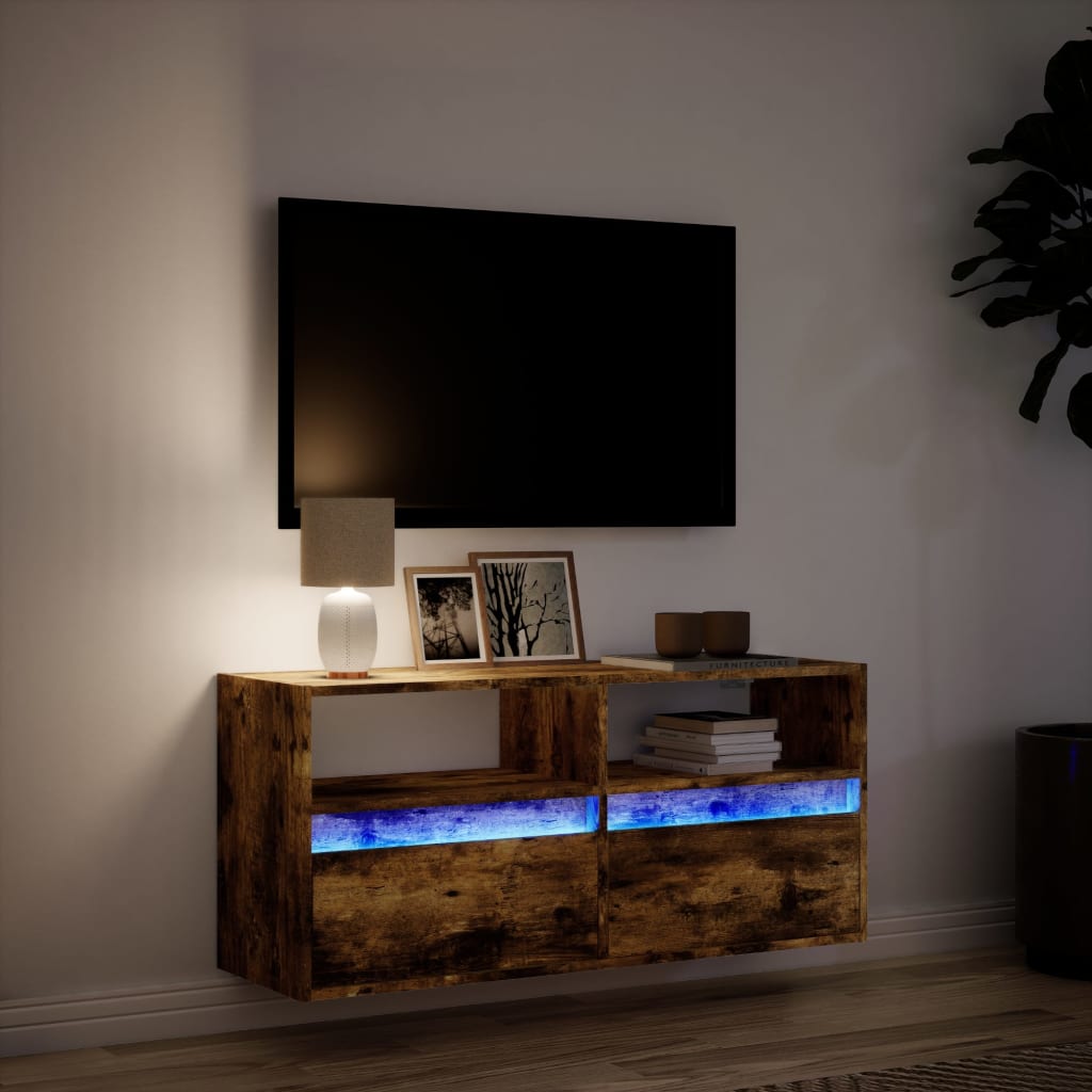 Tv-Wandmeubel Met Led-Verlichting 100X31X45 Cm