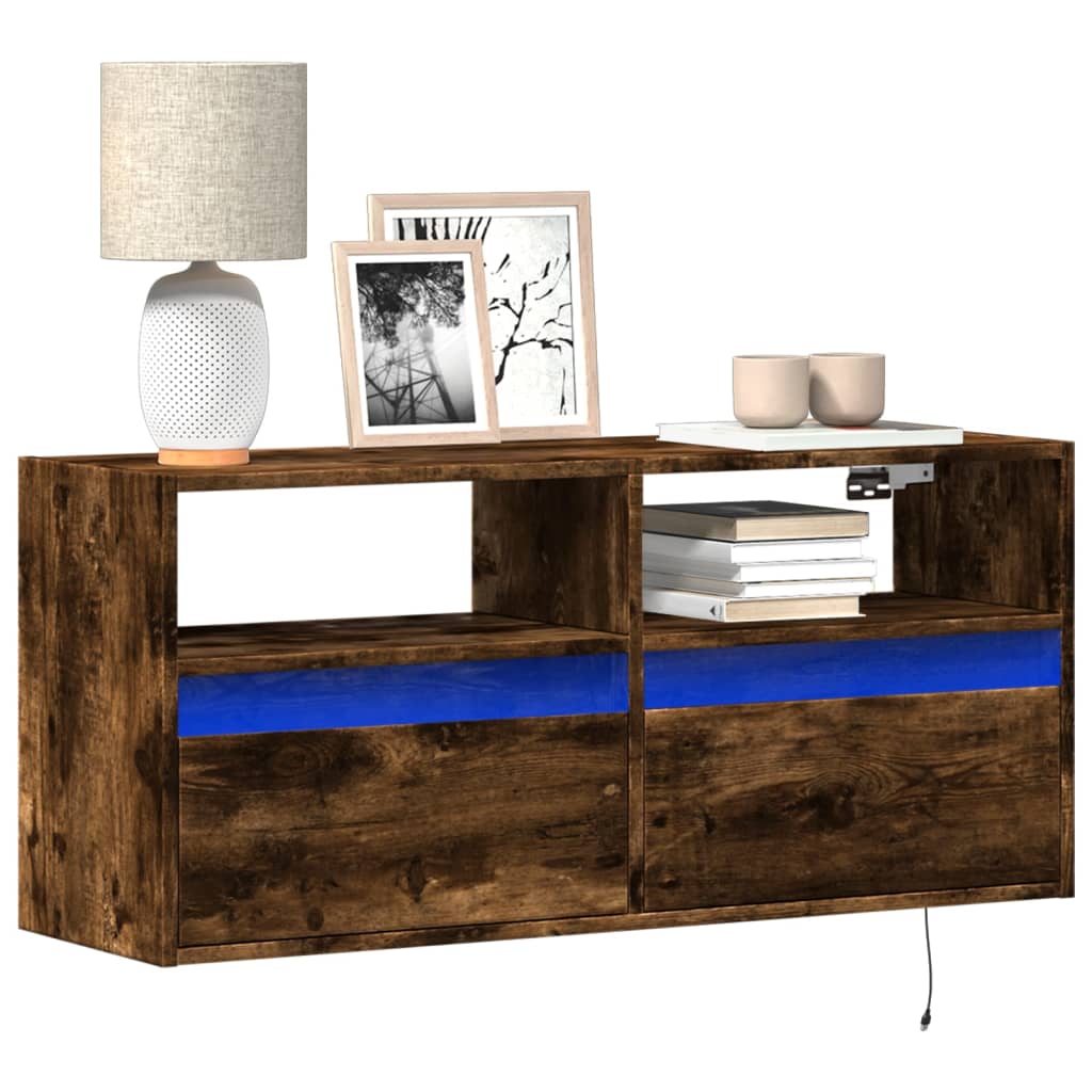 Tv-Wandmeubel Met Led-Verlichting 100X31X45 Cm