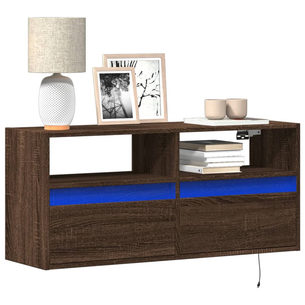 Tv-Wandmeubel Met Led-Verlichting 100X31X45 Cm