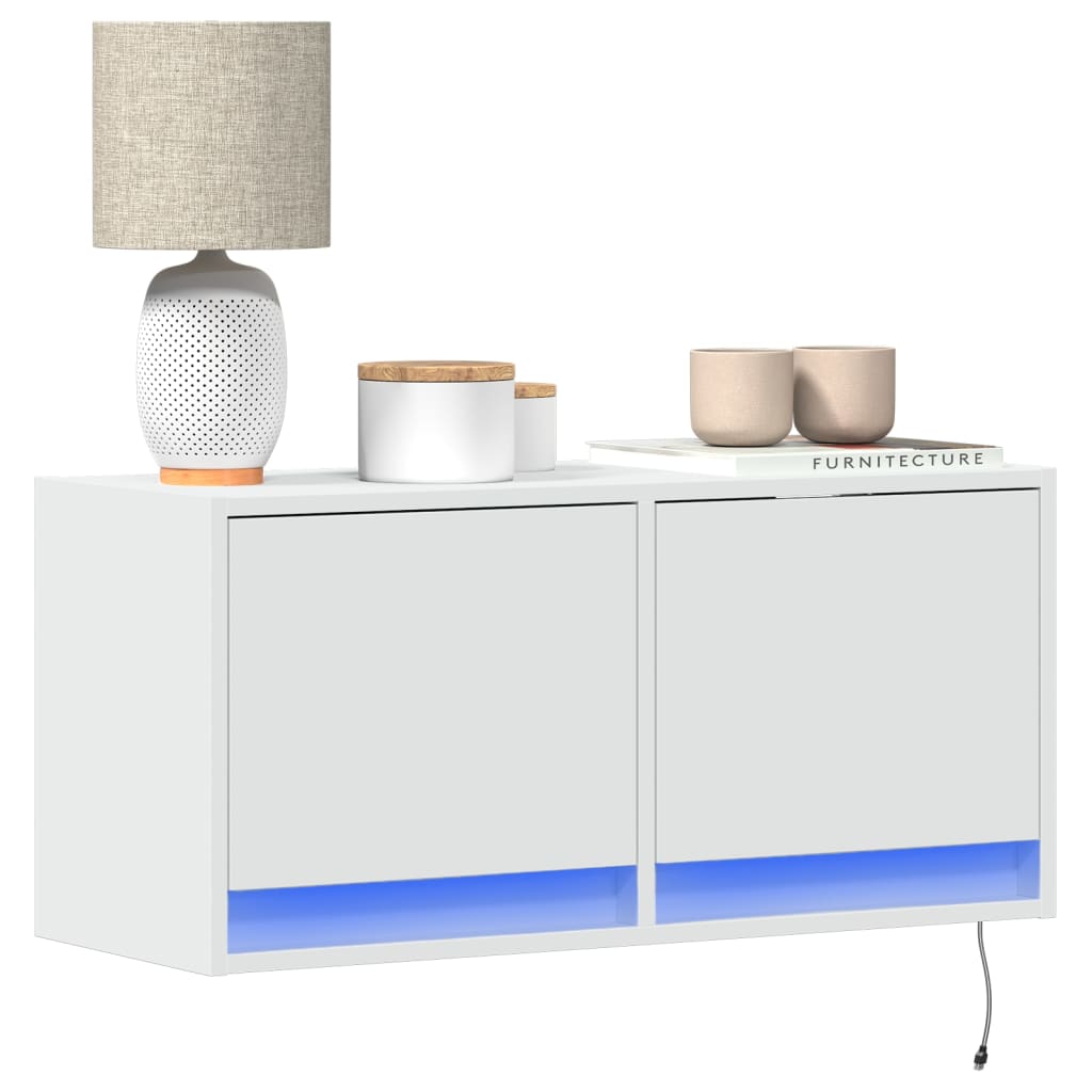 Tv-Wandmeubel Met Led-Verlichting 80X31X35 Cm