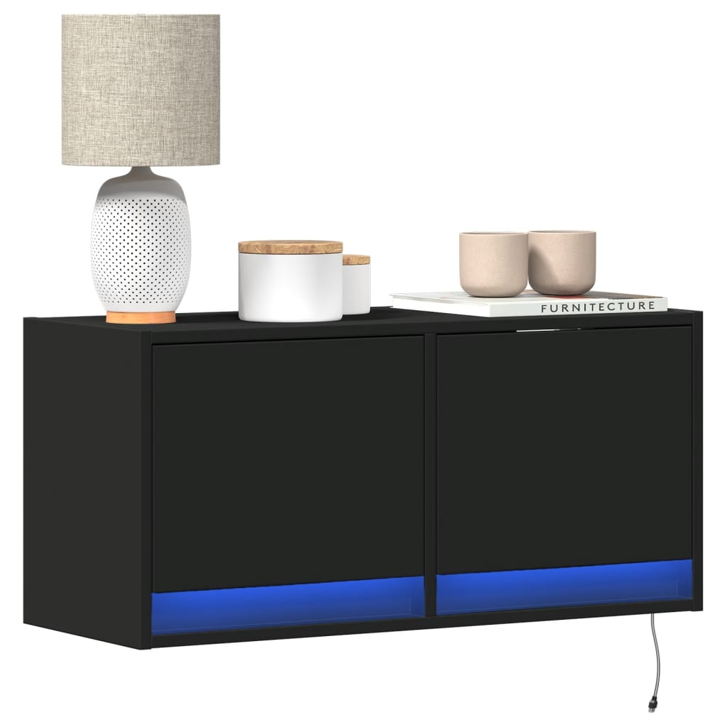 Tv-Wandmeubel Met Led-Verlichting 80X31X35 Cm