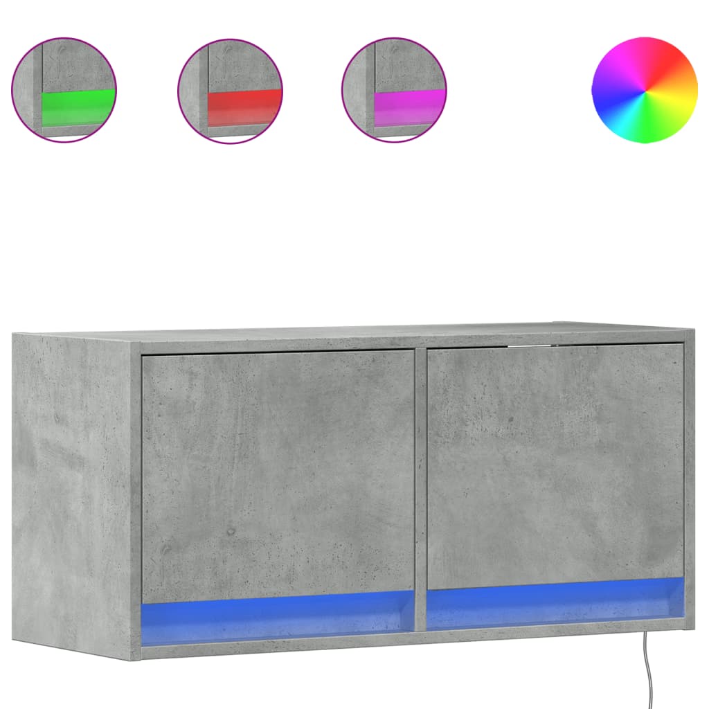 Tv-Wandmeubel Met Led-Verlichting 80X31X35 Cm