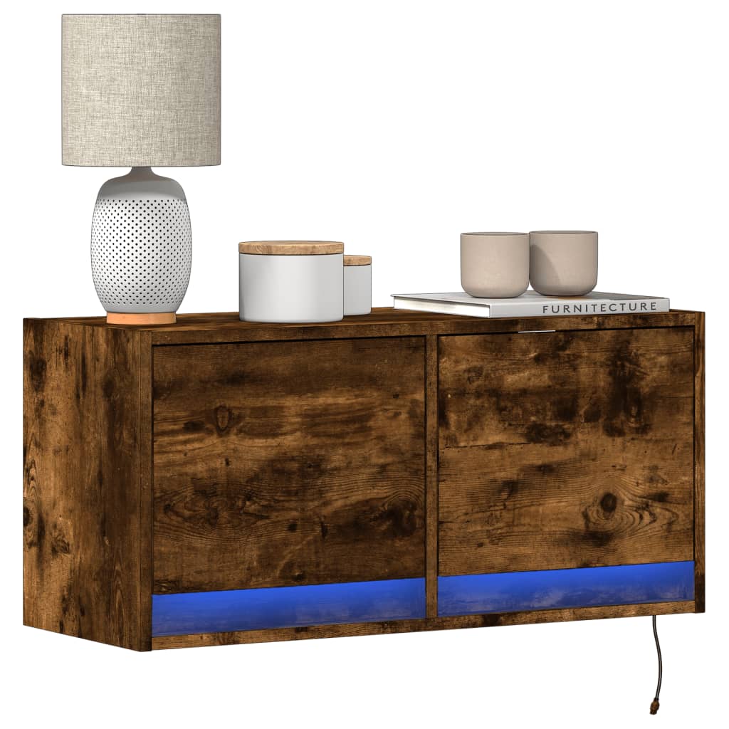 Tv-Wandmeubel Met Led-Verlichting 80X31X35 Cm