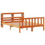 Bedframe Met Hoofdbord Massief Grenenhout Was