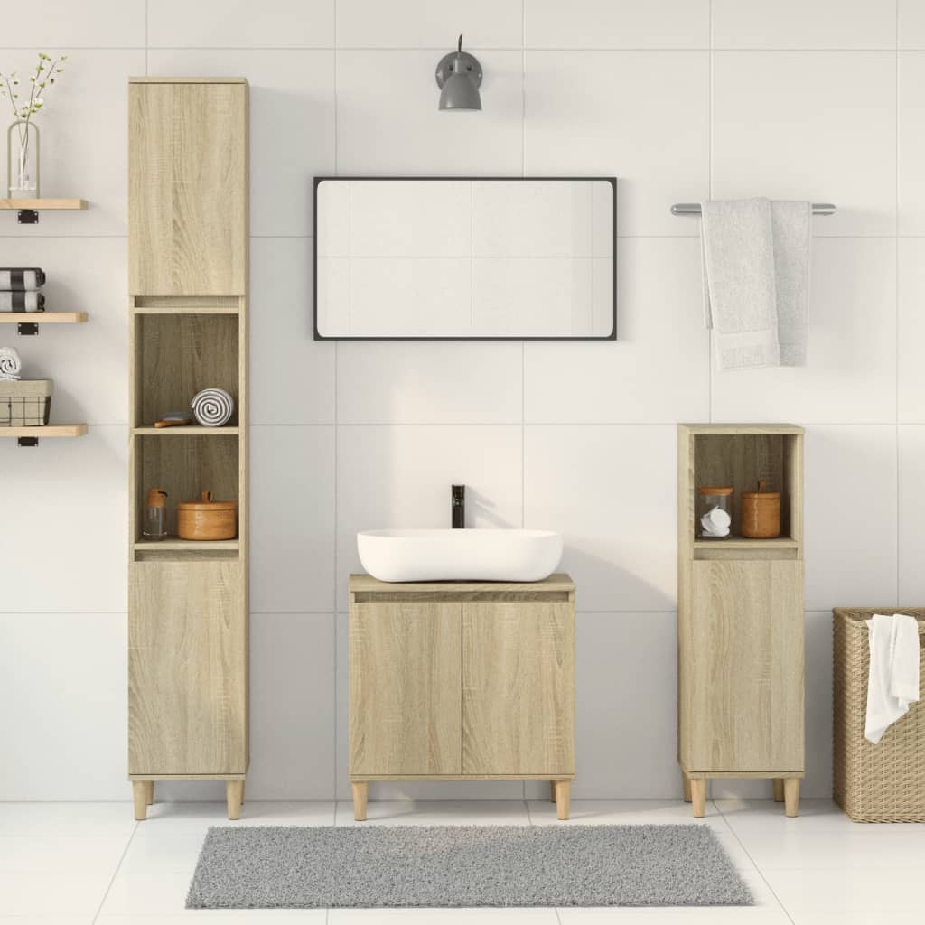 Badkamermeubelset Bewerkt Hout