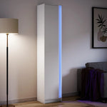 Hoge Kast Met Led 41,5X32,5X200 Cm Bewerkt Hout Bruin Eiken