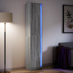Hoge Kast Met Led 41,5X32,5X200 Cm Bewerkt Hout Bruin Eiken