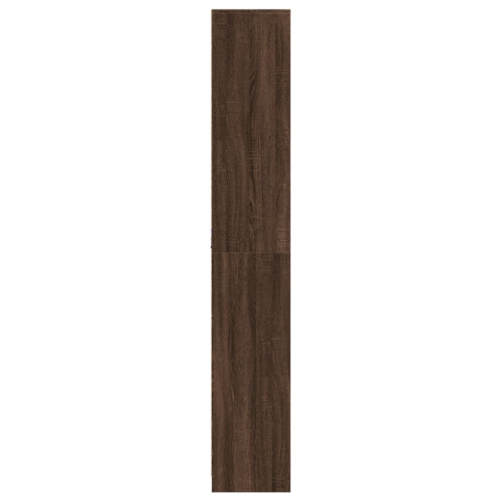 Hoge Kast Met Led 41,5X32,5X200 Cm Bewerkt Hout Bruin Eiken