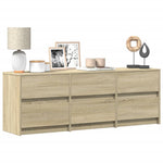 Tv-Meubel Met Led 180X34X50 Cm Bewerkt Hout