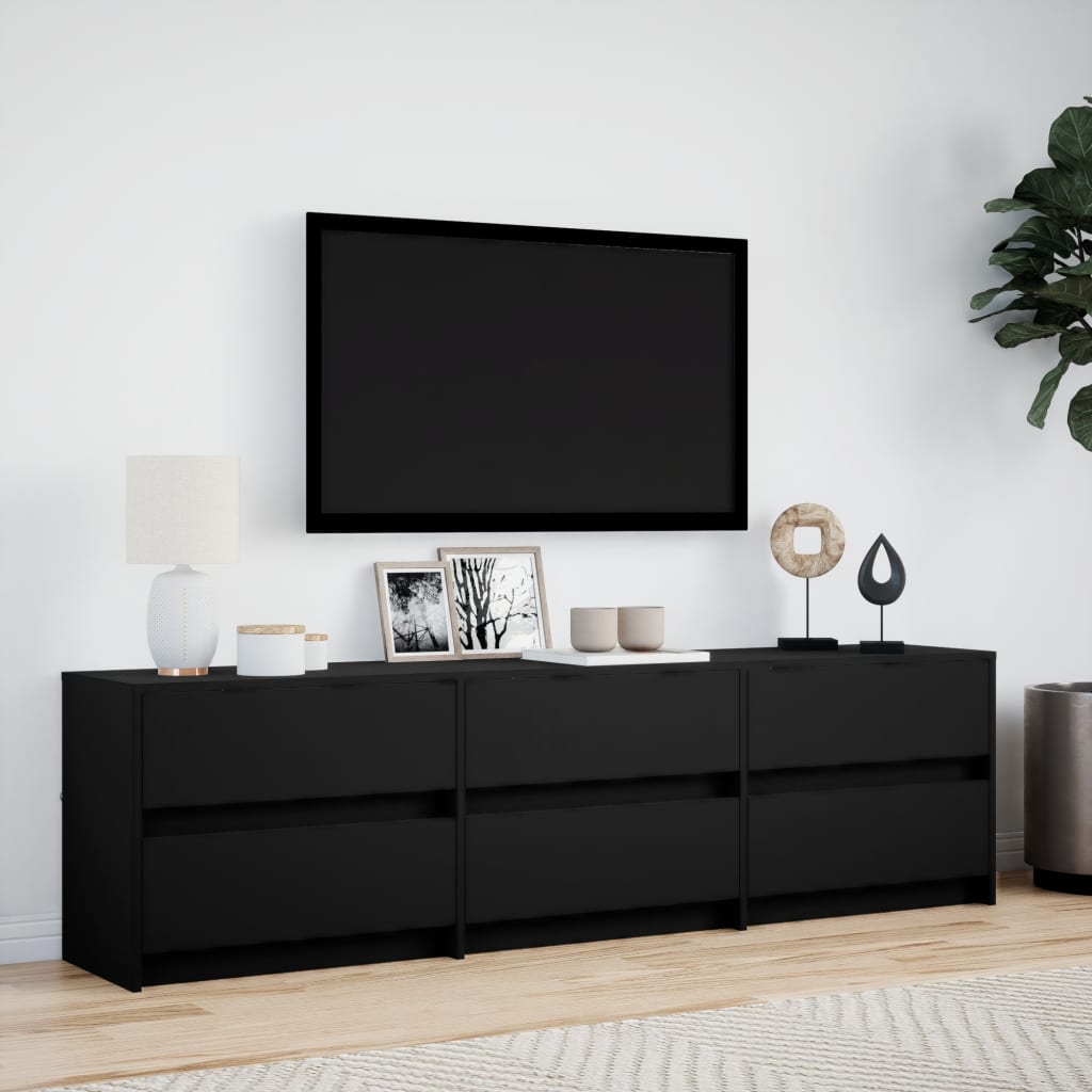 Tv-Meubel Met Led 180X34X50 Cm Bewerkt Hout