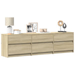 Tv-Meubel Met Led 180X34X50 Cm Bewerkt Hout