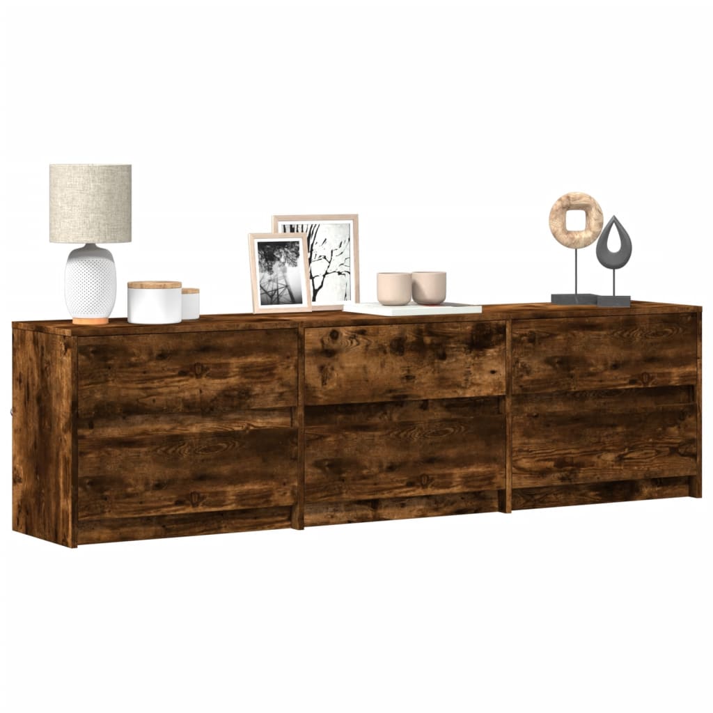Tv-Meubel Met Led 180X34X50 Cm Bewerkt Hout