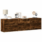 Tv-Meubel Met Led 180X34X50 Cm Bewerkt Hout