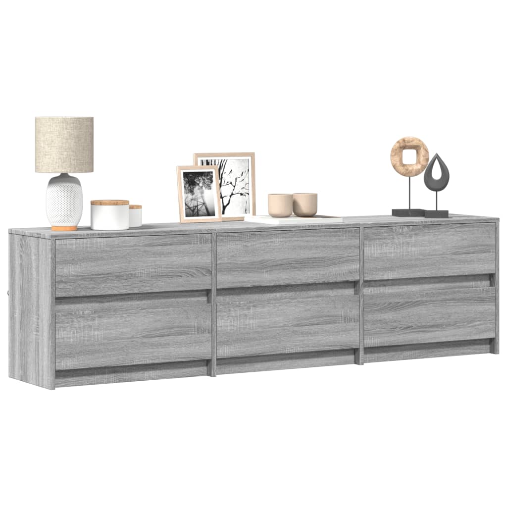 Tv-Meubel Met Led 180X34X50 Cm Bewerkt Hout