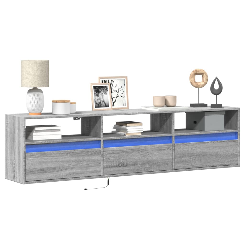 Tv-Wandmeubel Met Led-Verlichting 100X31X45 Cm