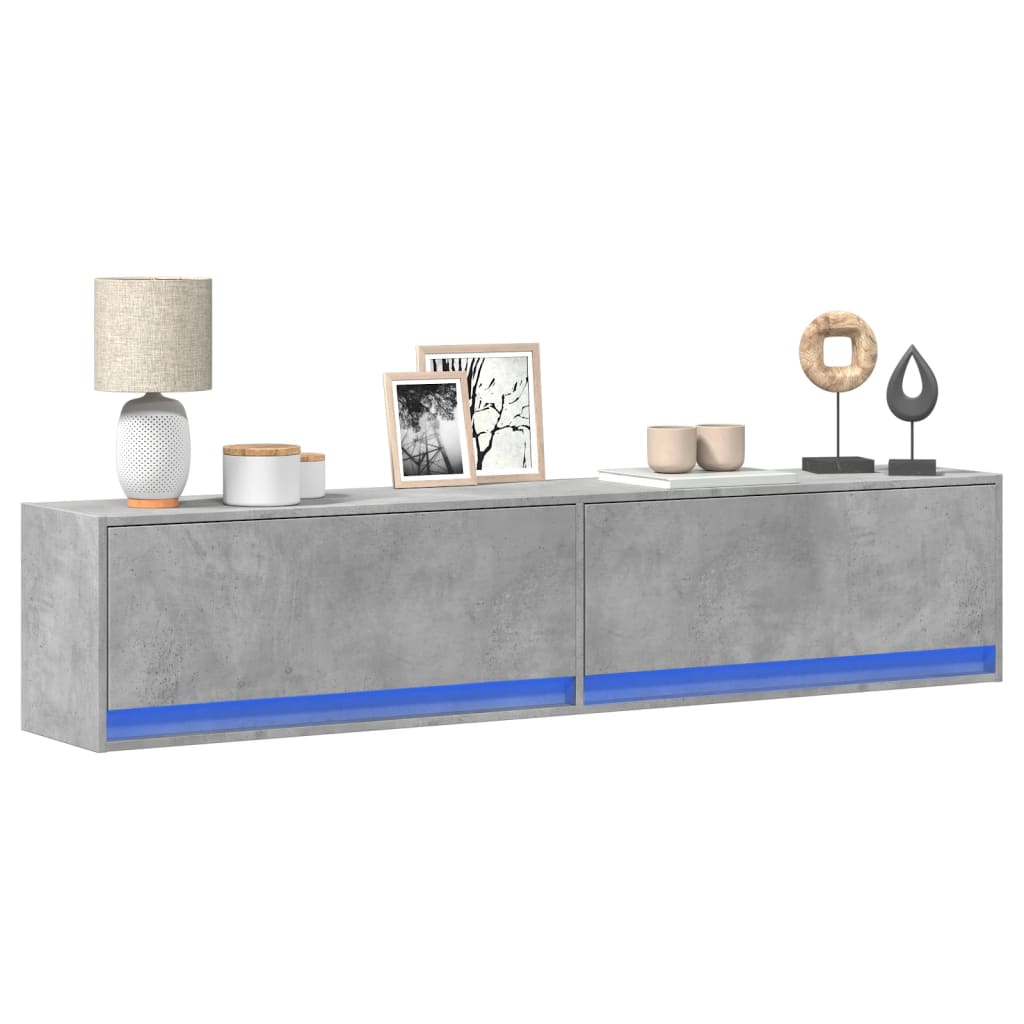 Tv-Wandmeubel Met Led-Verlichting 80X31X35 Cm