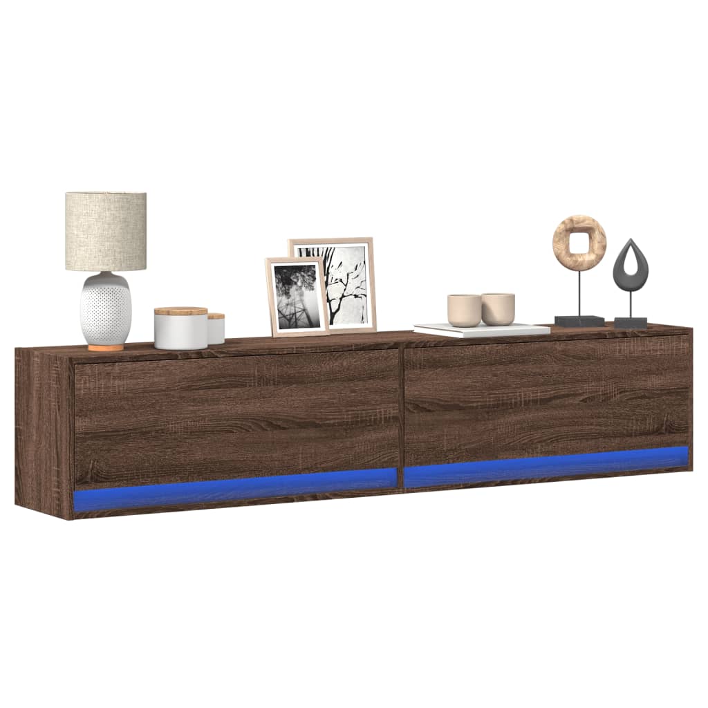 Tv-Wandmeubel Met Led-Verlichting 80X31X35 Cm