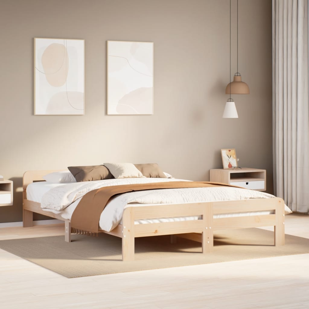 Bedframe Zonder Matras Massief Grenenhout