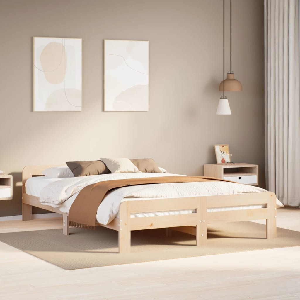 Bedframe Zonder Matras Massief Grenenhout