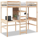 Hoogslaper Met Bureau En Schappen Grenenhout 90X200Cm