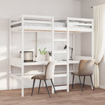 Hoogslaper Met Bureau En Schappen Grenenhout 90X200Cm