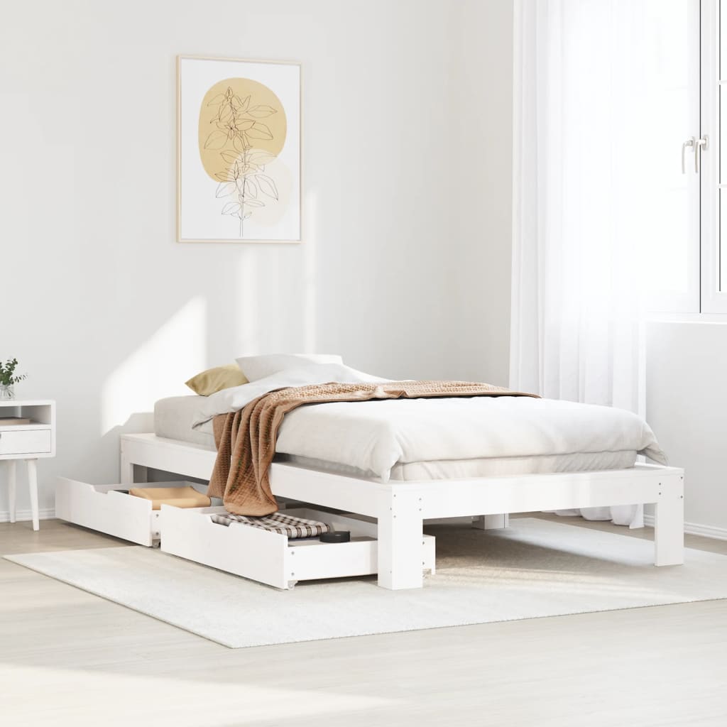Bedframe Zonder Matras Massief Grenenhout