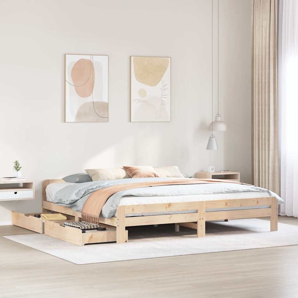 Bedframe Zonder Matras Massief Grenenhout