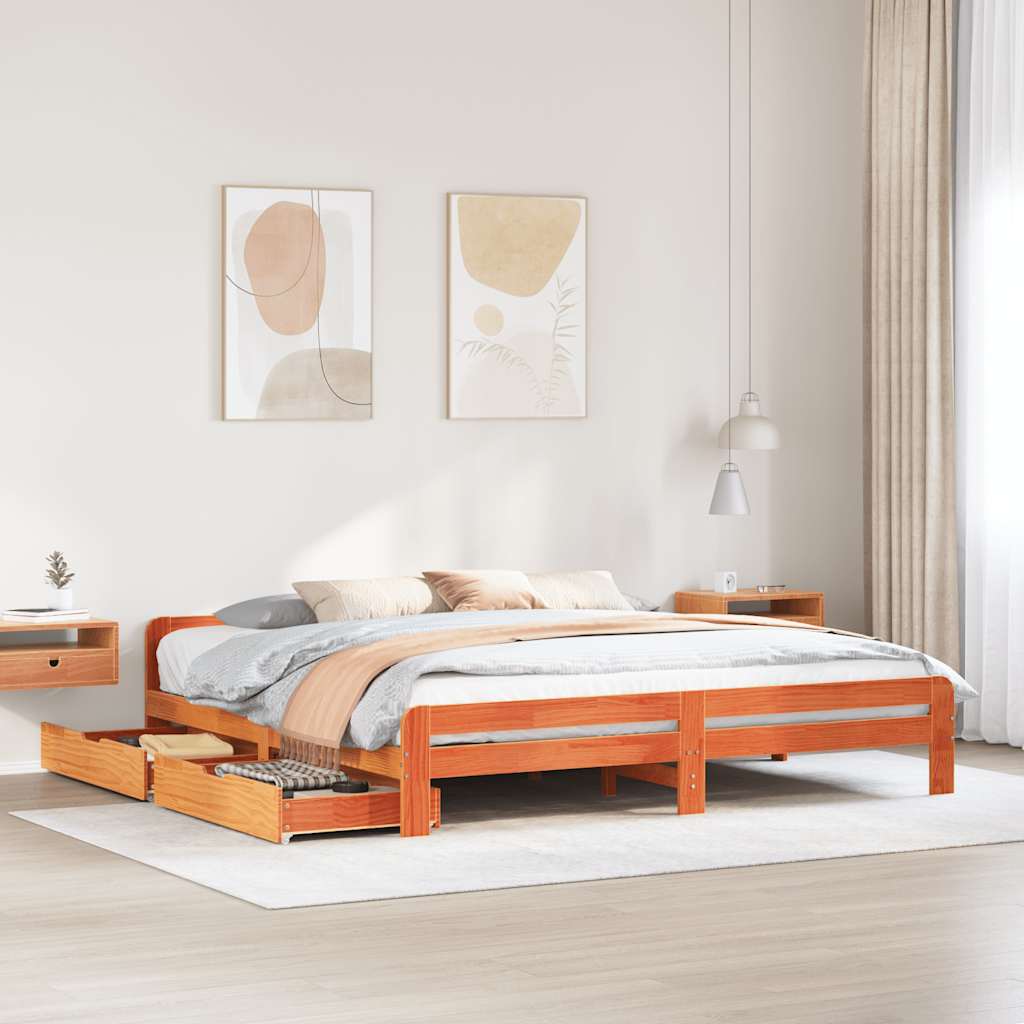 Bedframe Zonder Matras Massief Grenenhout
