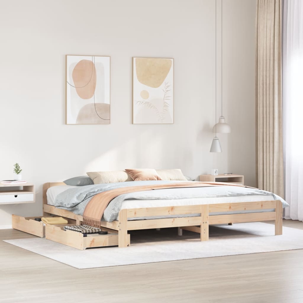 Bedframe Zonder Matras Massief Grenenhout