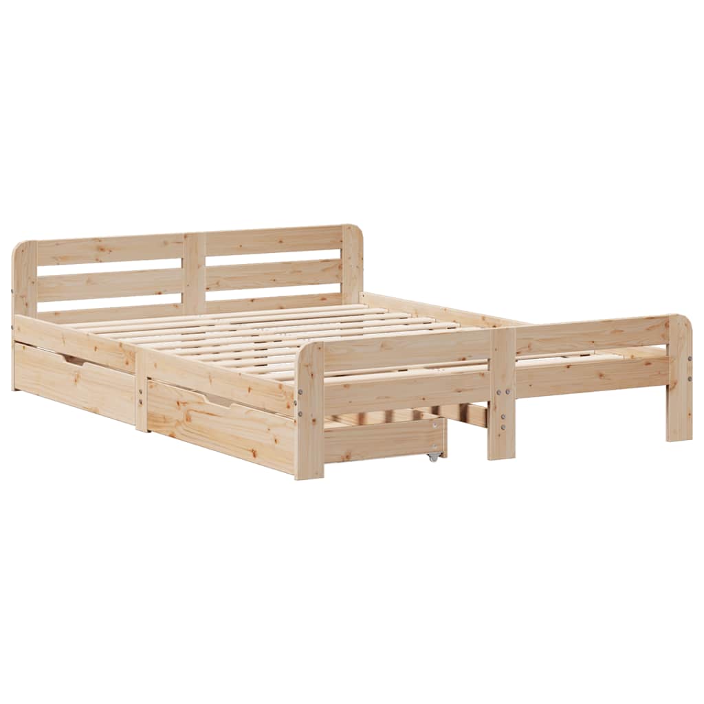 Bedframe Zonder Matras Massief Grenenhout