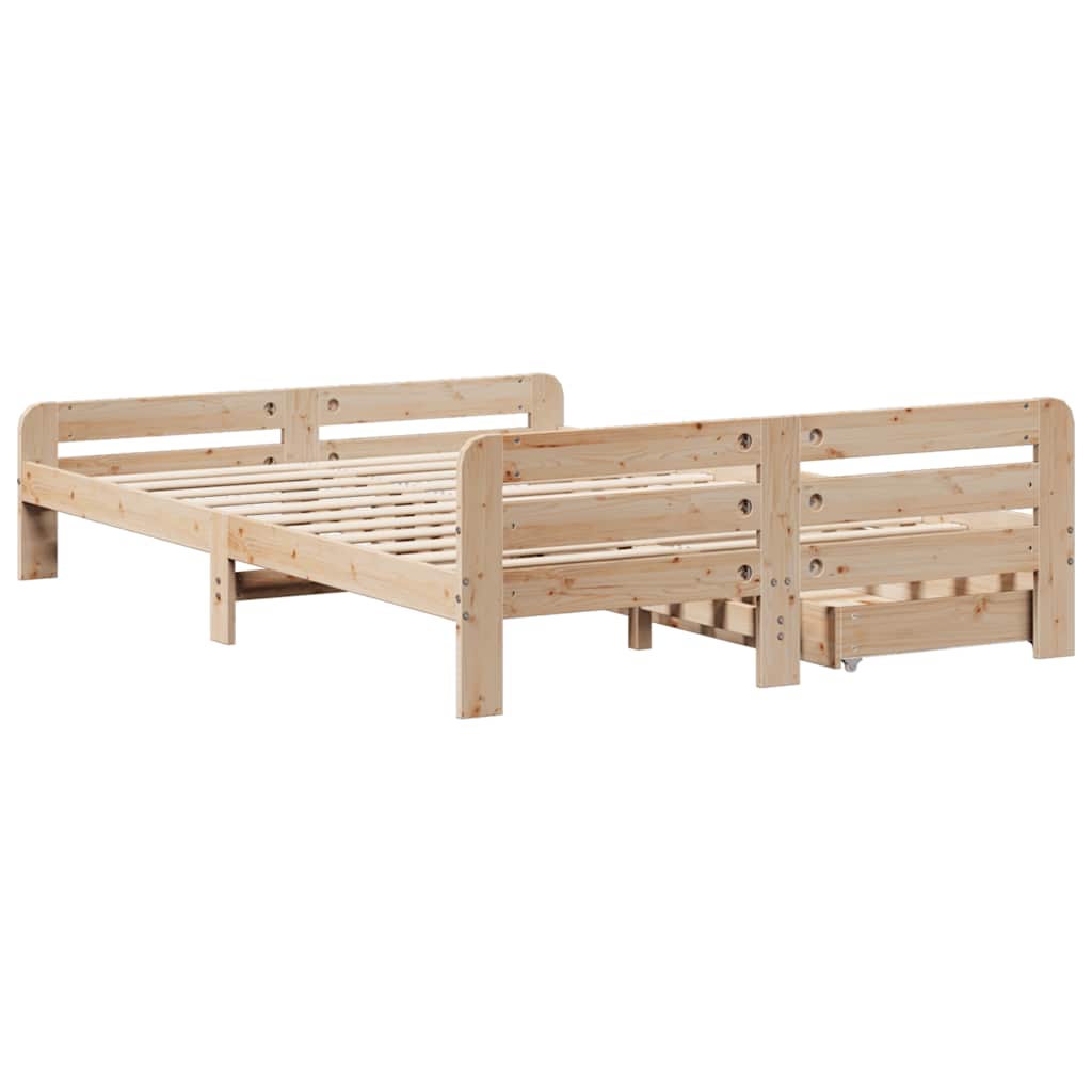 Bedframe Zonder Matras Massief Grenenhout