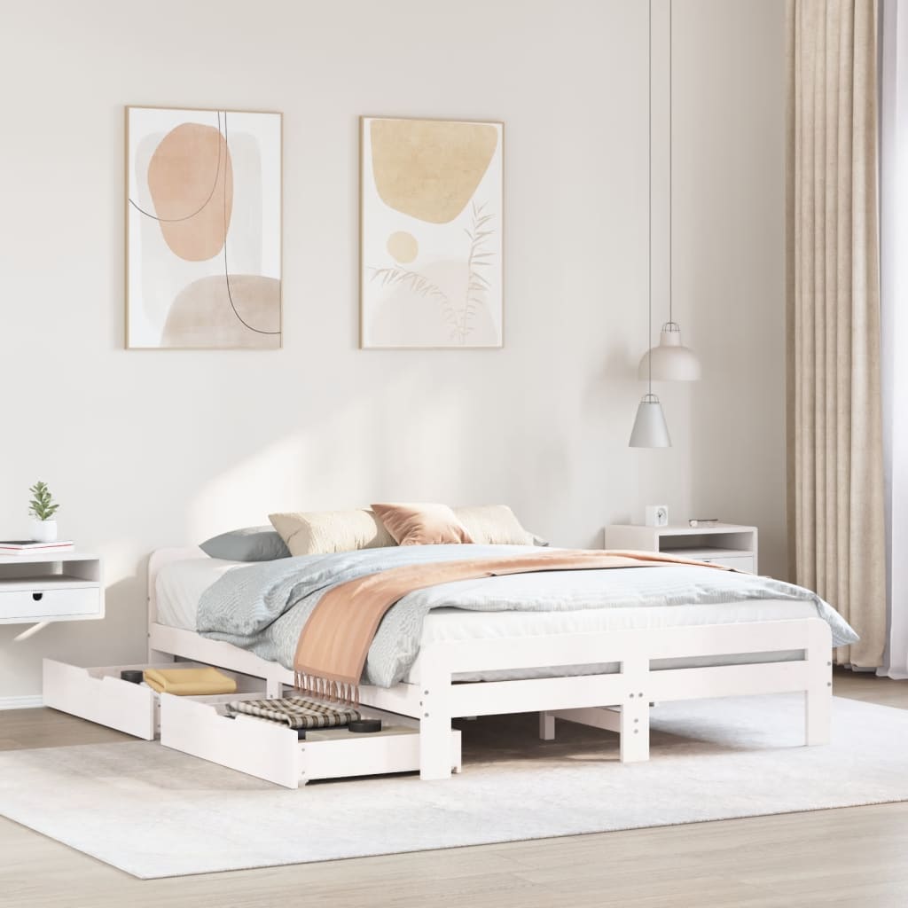 Bedframe Zonder Matras Massief Grenenhout