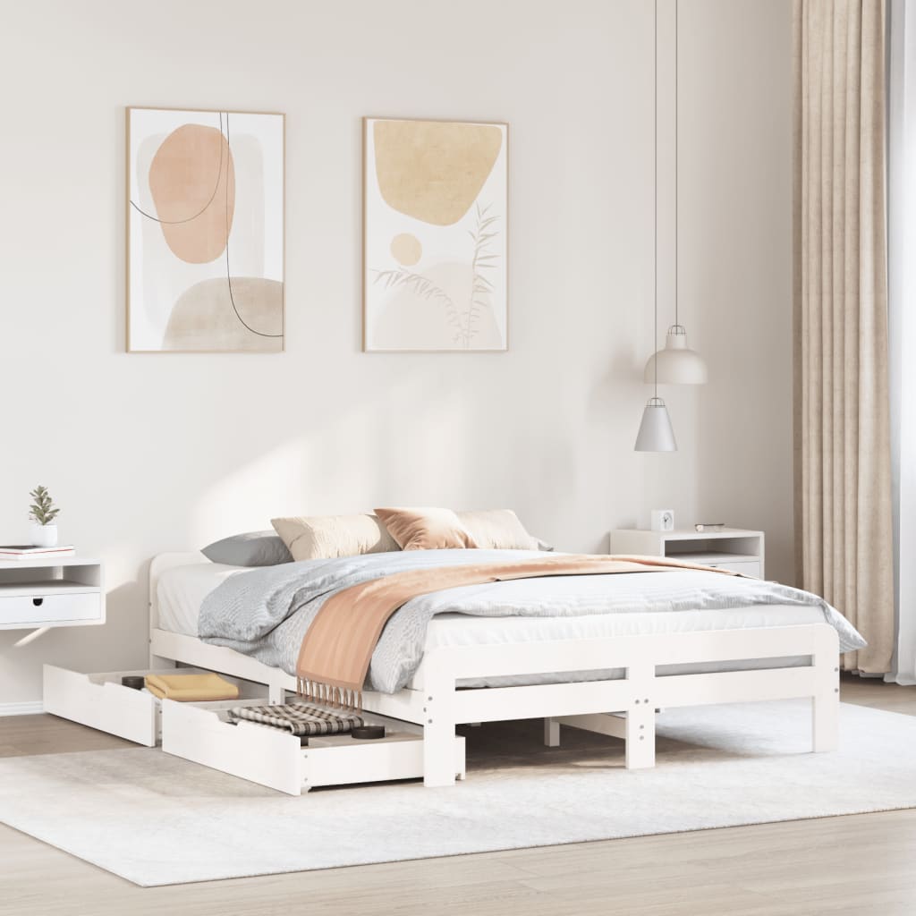 Bedframe Zonder Matras Massief Grenenhout