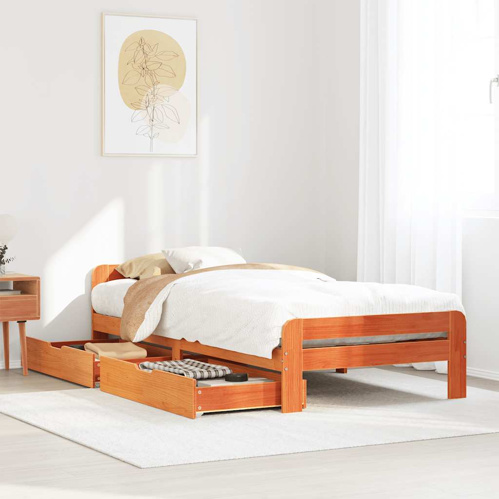 Bedframe Zonder Matras Massief Grenenhout