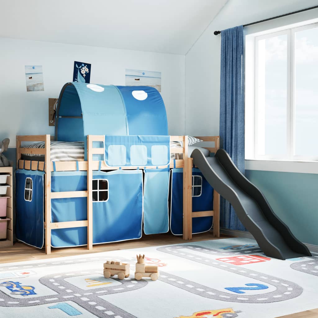Kinderhoogslaper Met Tunnel Massief Grenenhout