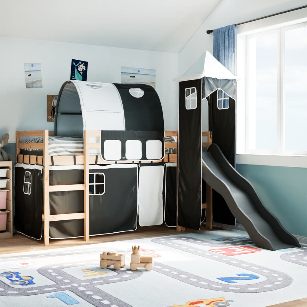 Kinderhoogslaper Met Toren Massief Grenenhout