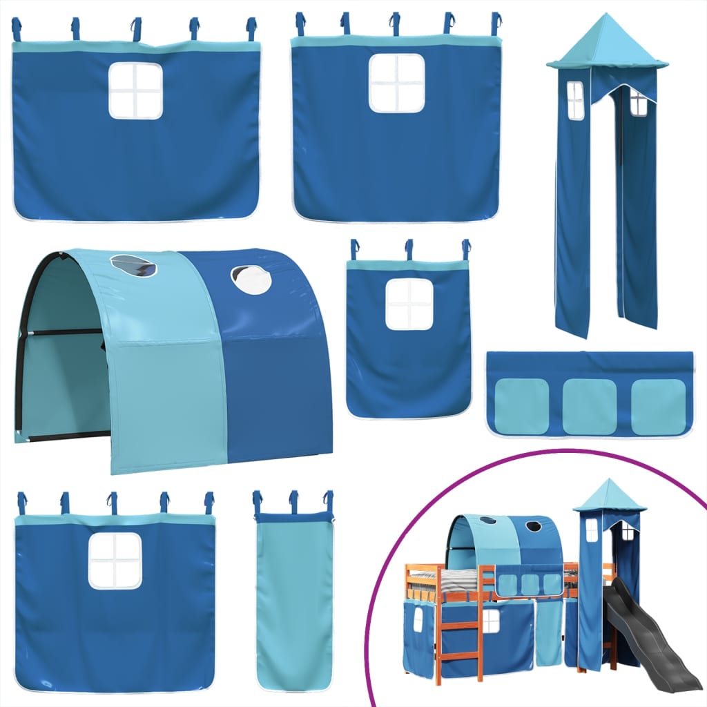 Kinderhoogslaper Met Toren Massief Grenenhout