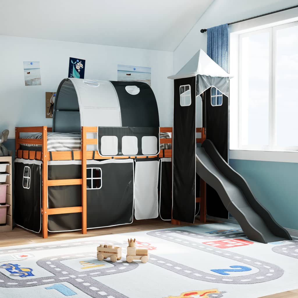 Kinderhoogslaper Met Toren Massief Grenenhout