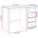 Bureau Panama 112X45X75 Cm Massief Grenenhout