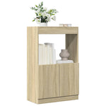 Hoge Kast 92X33X Bewerkt Hout Kleurig Sonoma Eiken