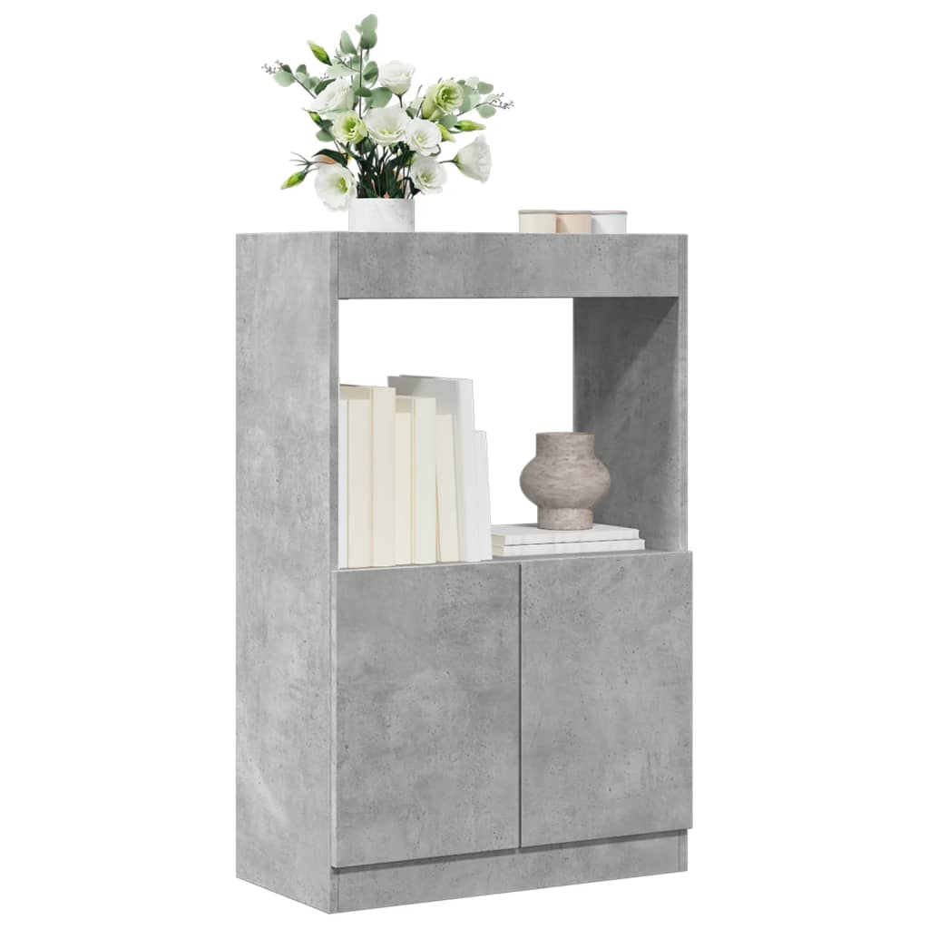 Hoge Kast 92X33X Bewerkt Hout Betongrijs